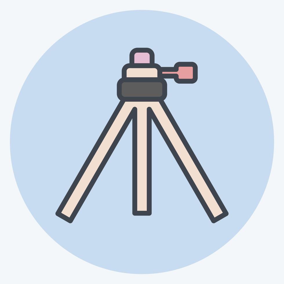 Icon tripod. related to Photography symbol. color mate style. simple design editable. simple illustration vector