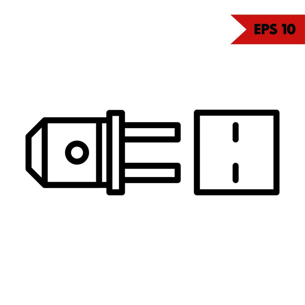 Illustration of plug head line icon vector