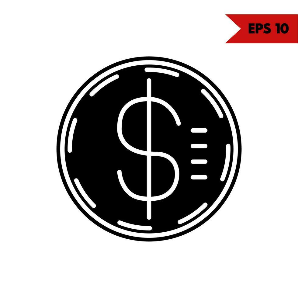 Illustration of money glyph icon vector