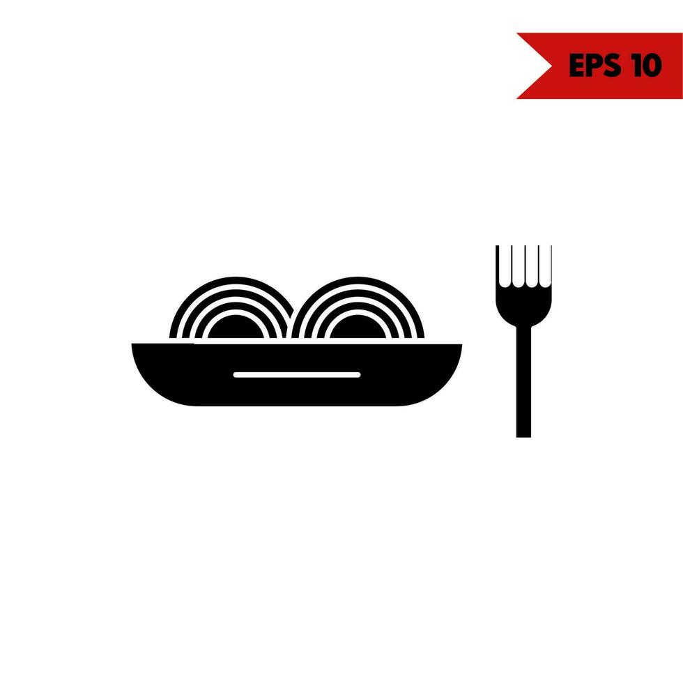 Illustration of noodles glyph icon vector