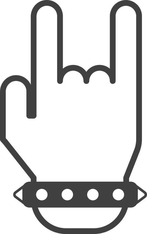 rock hands illustration in minimal style vector