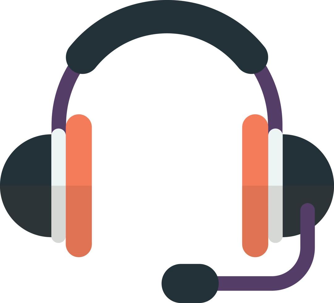 headphones with microphone illustration in minimal style vector