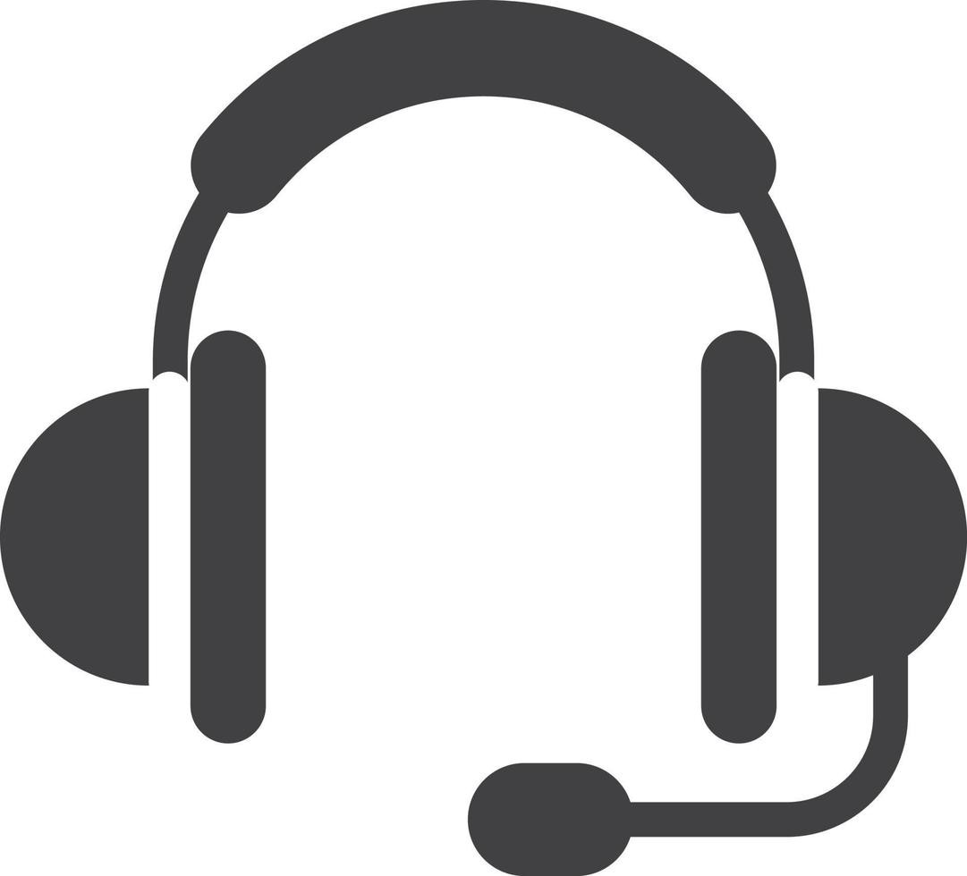 headphones with microphone illustration in minimal style vector