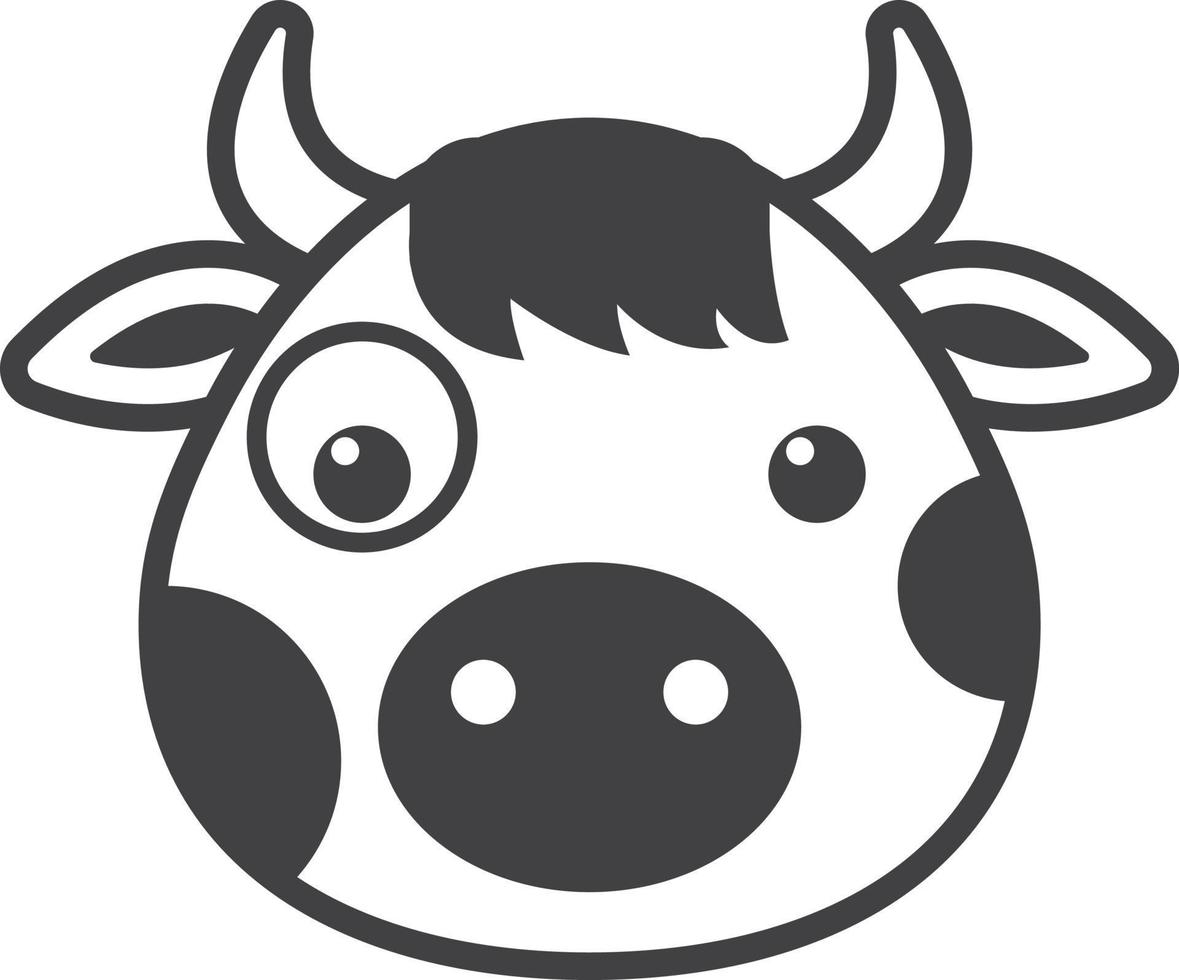 ilustración de vaca lechera en estilo minimalista vector