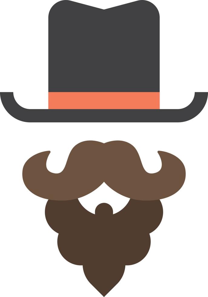 Hat and fake mustache illustration in minimal style vector