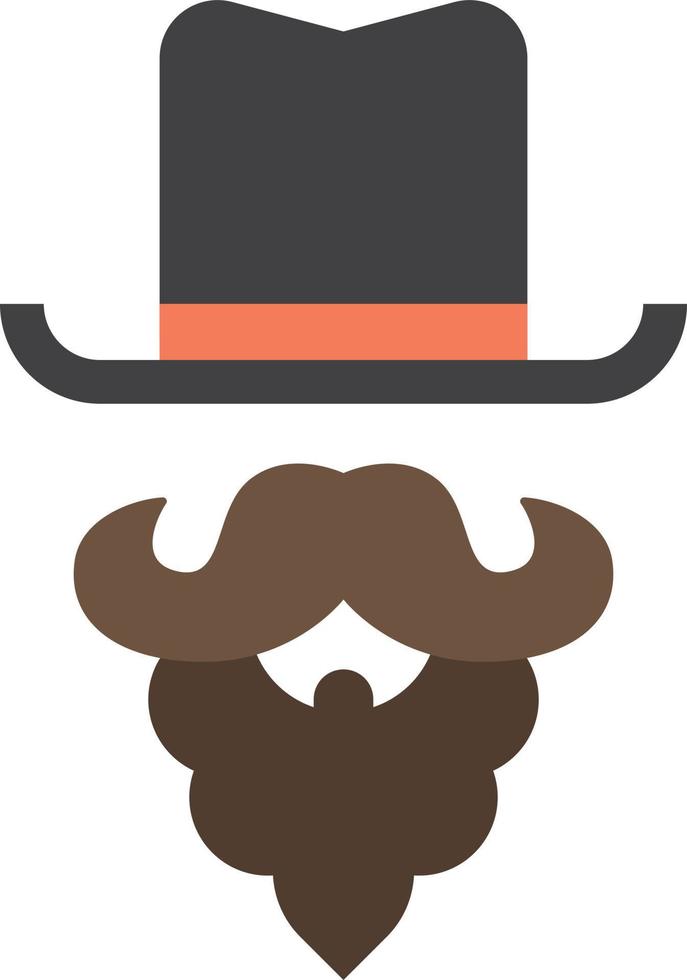 ilustración de sombrero y bigote falso en estilo minimalista vector