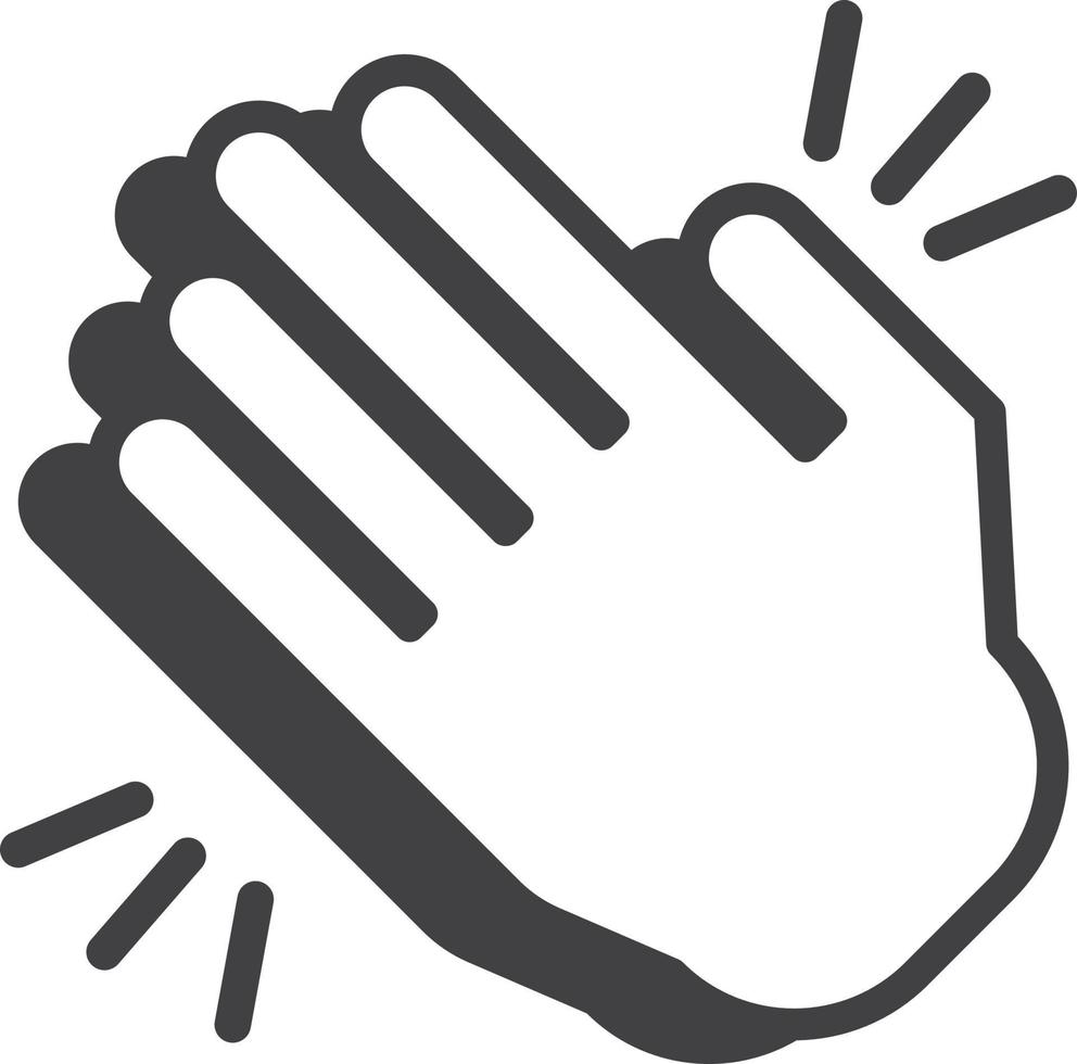 clap hands illustration in minimal style vector