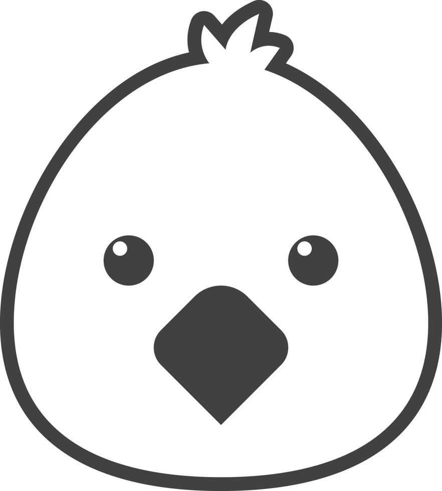 cute chick illustration in minimal style vector