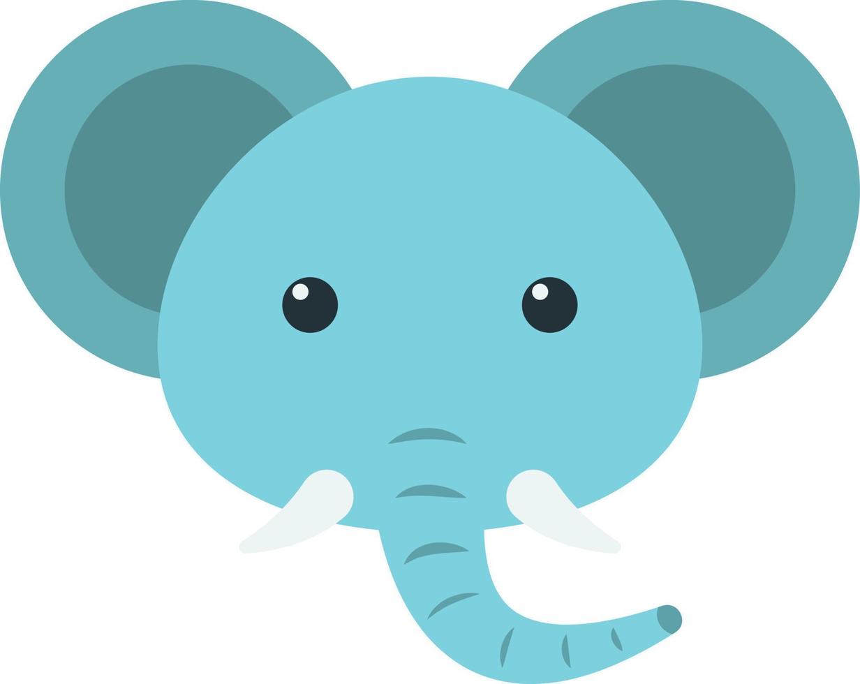 elephant face illustration in minimal style vector