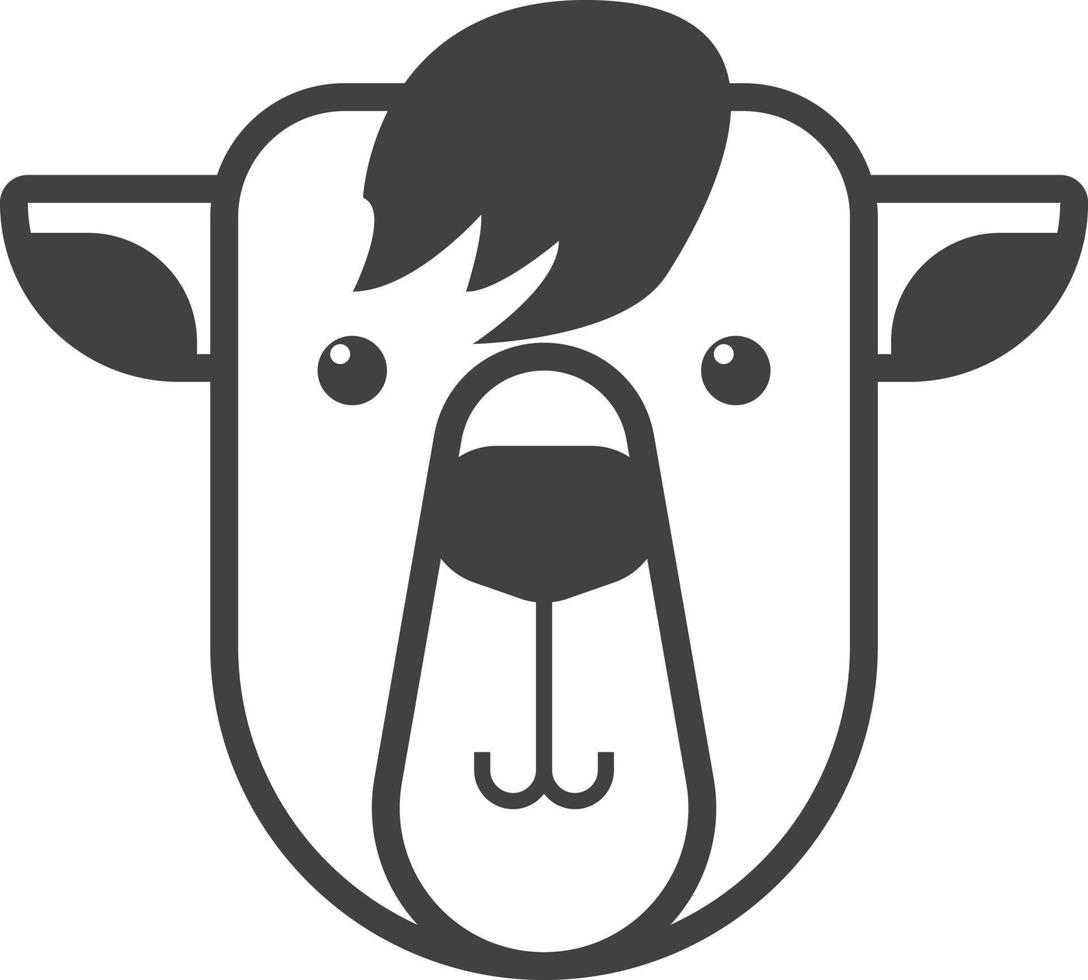 donkey face illustration in minimal style vector