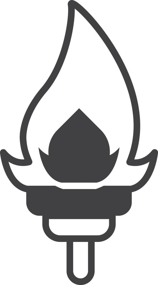 Torch flame illustration in minimal style vector