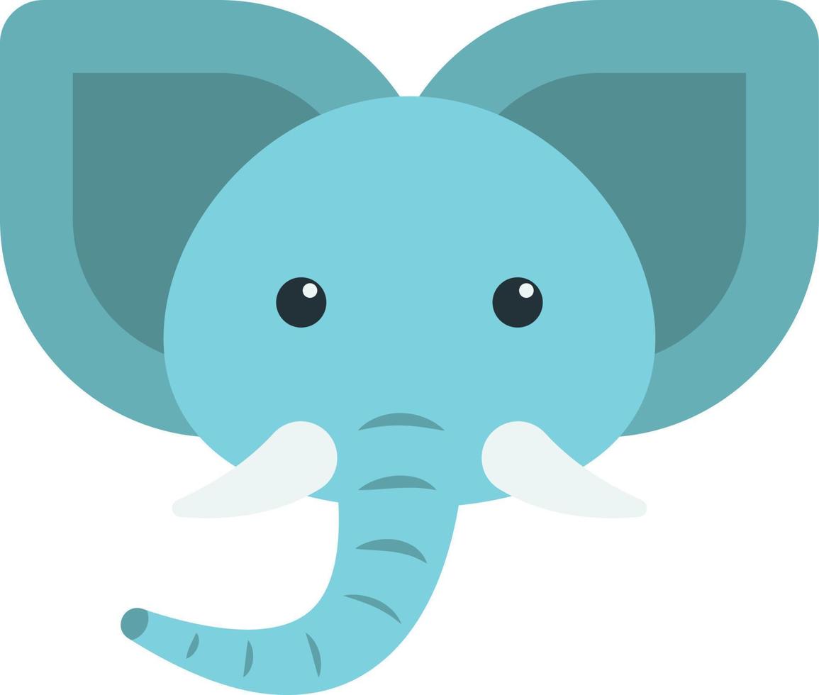 elephant face illustration in minimal style vector