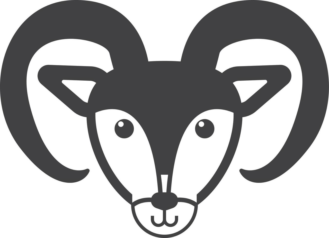 goat illustration in minimal style vector