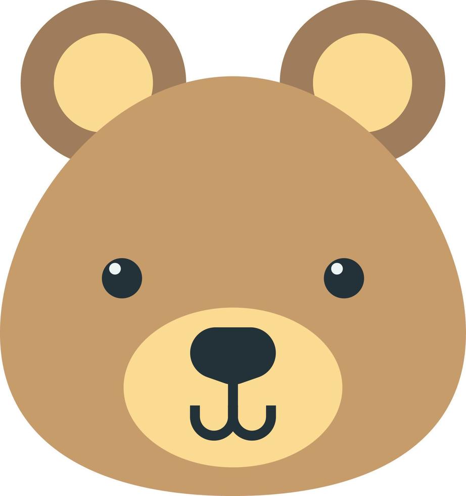 bear face illustration in minimal style vector