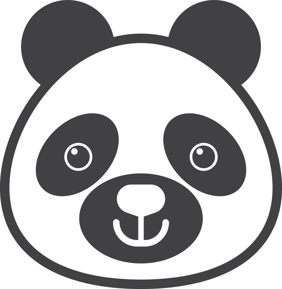 panda face illustration in minimal style vector