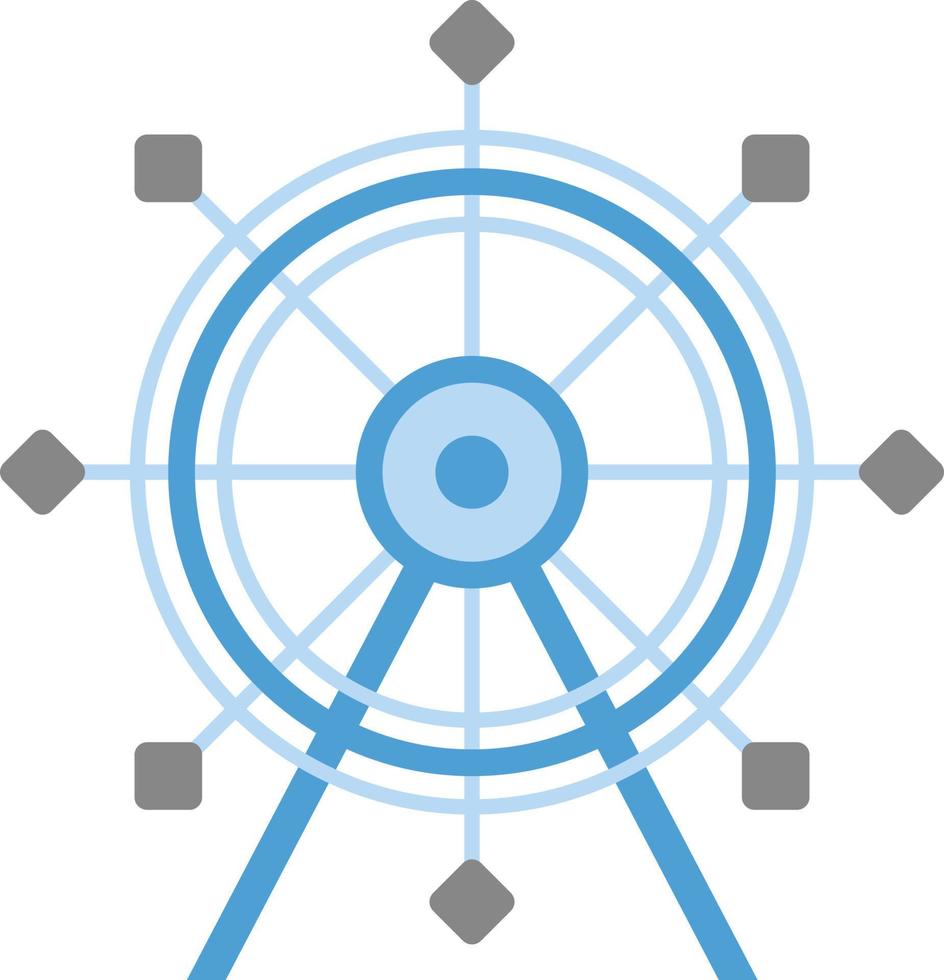 Ferris wheel illustration in minimal style vector