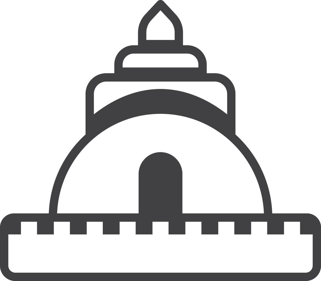 ilustración de templo de estilo tailandés en estilo minimalista vector