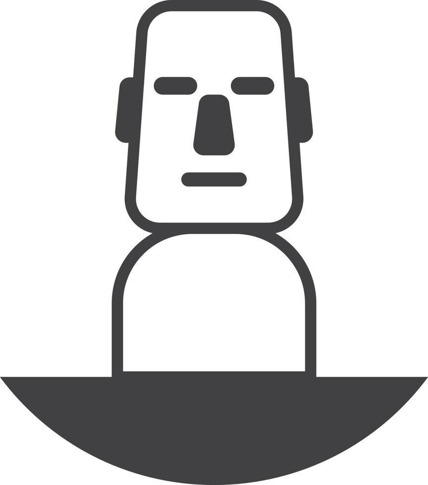 Easter Island stone head illustration in minimal style vector