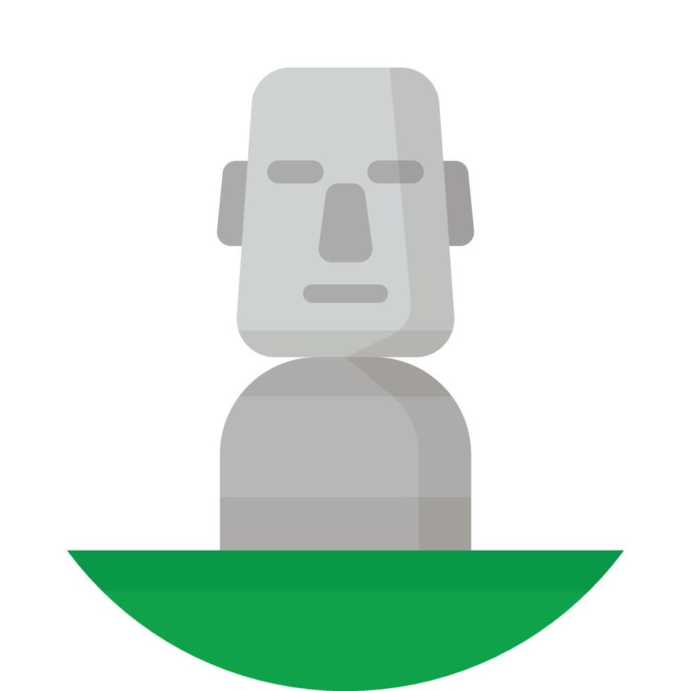 Easter Island stone head illustration in minimal style vector