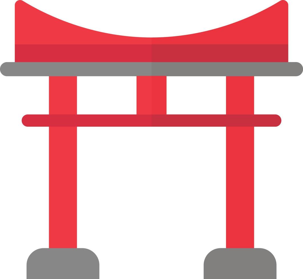 Japanese temple arch illustration in minimal style vector
