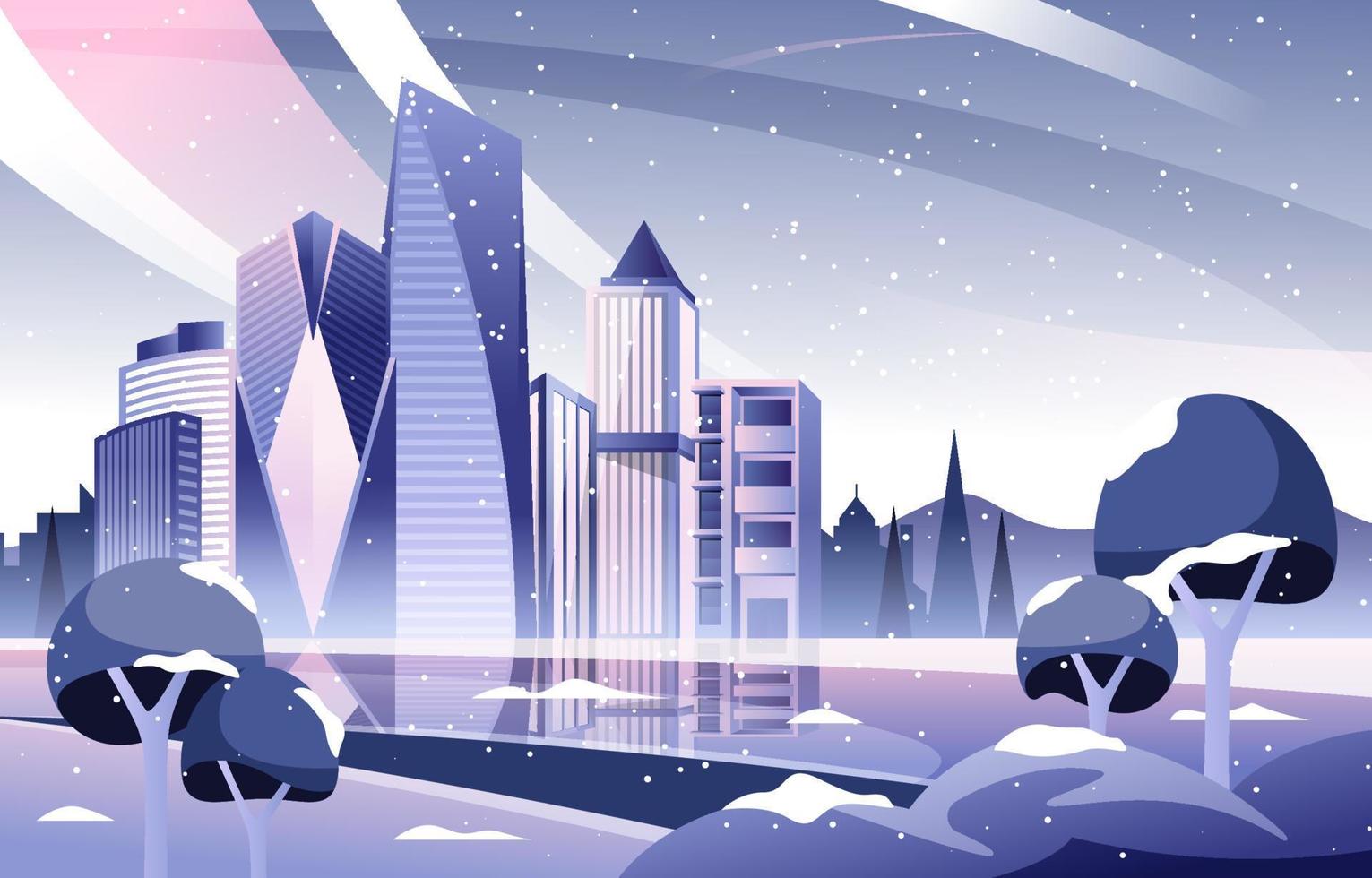 fondo de paisaje de invierno vector