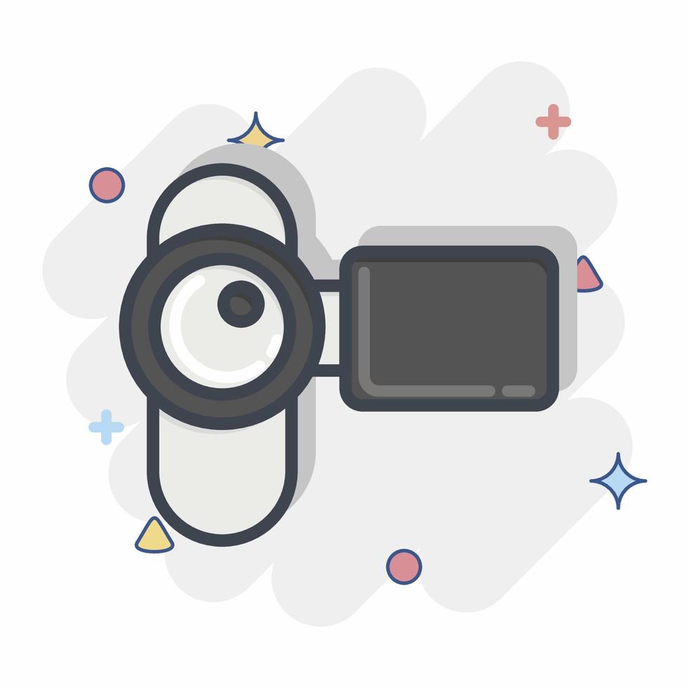 Icon Film Camera. related to Photography symbol. Comic Style. simple design editable. simple illustration vector