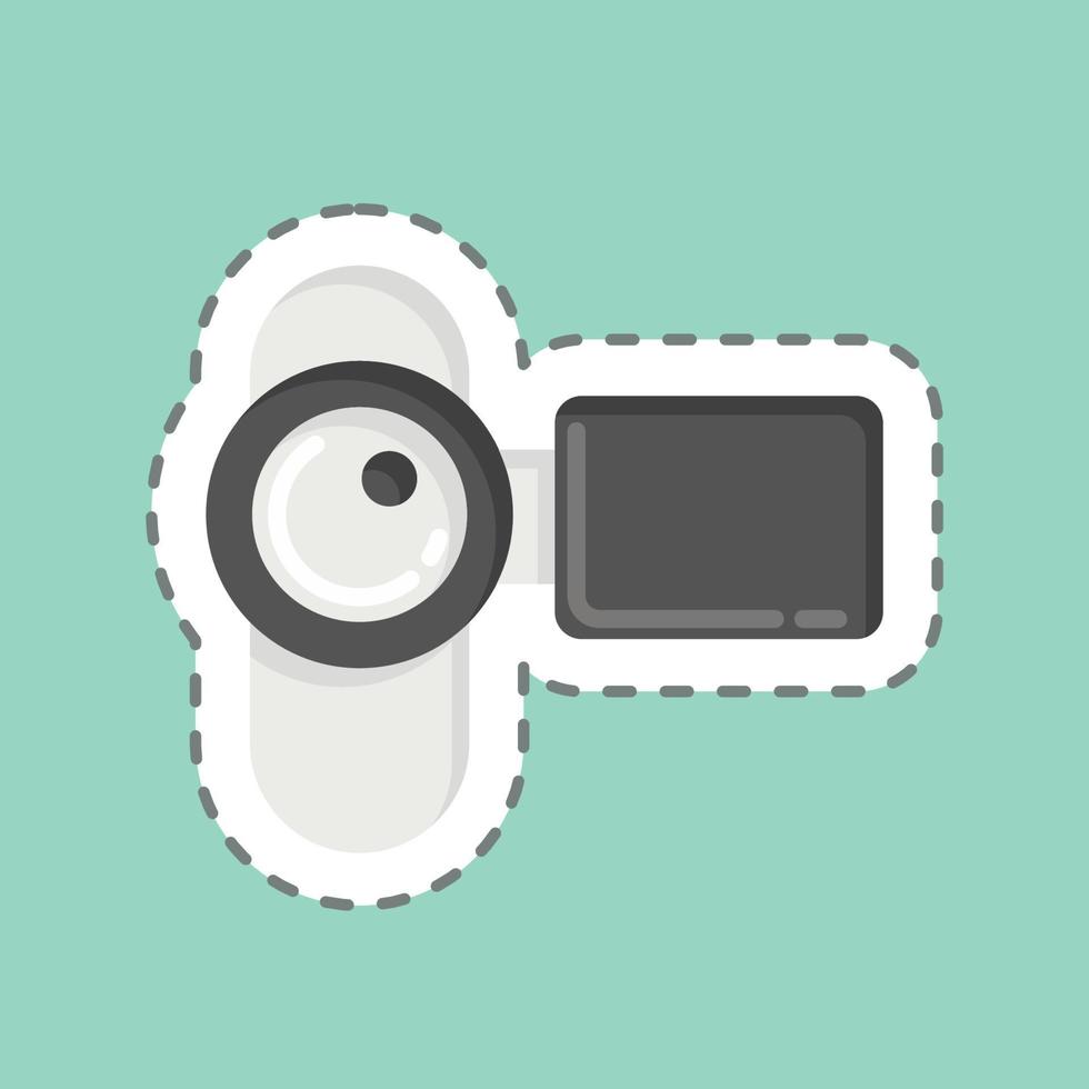 Sticker line cut Film Camera. related to Photography symbol. simple design editable. simple illustration vector