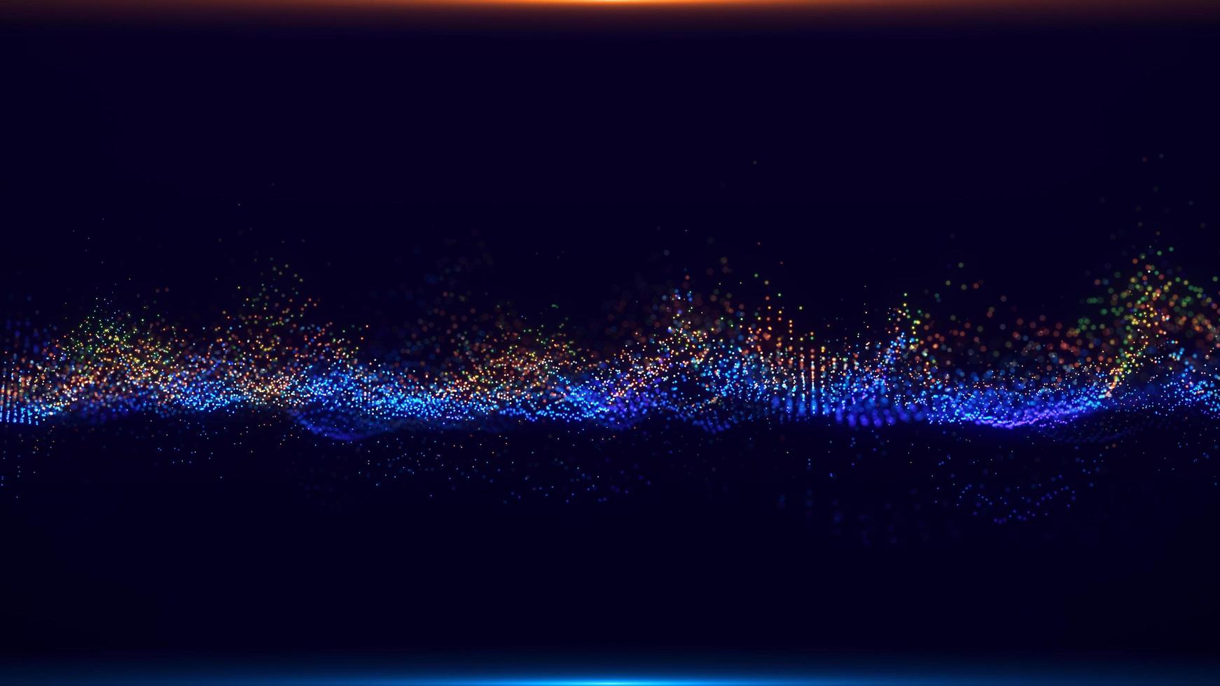 Futuristic glowing wave. The concept of big data. Network connection. Cybernetics. Abstract dark background of dots connected by lines. Digital landscape. 3d rendering. photo