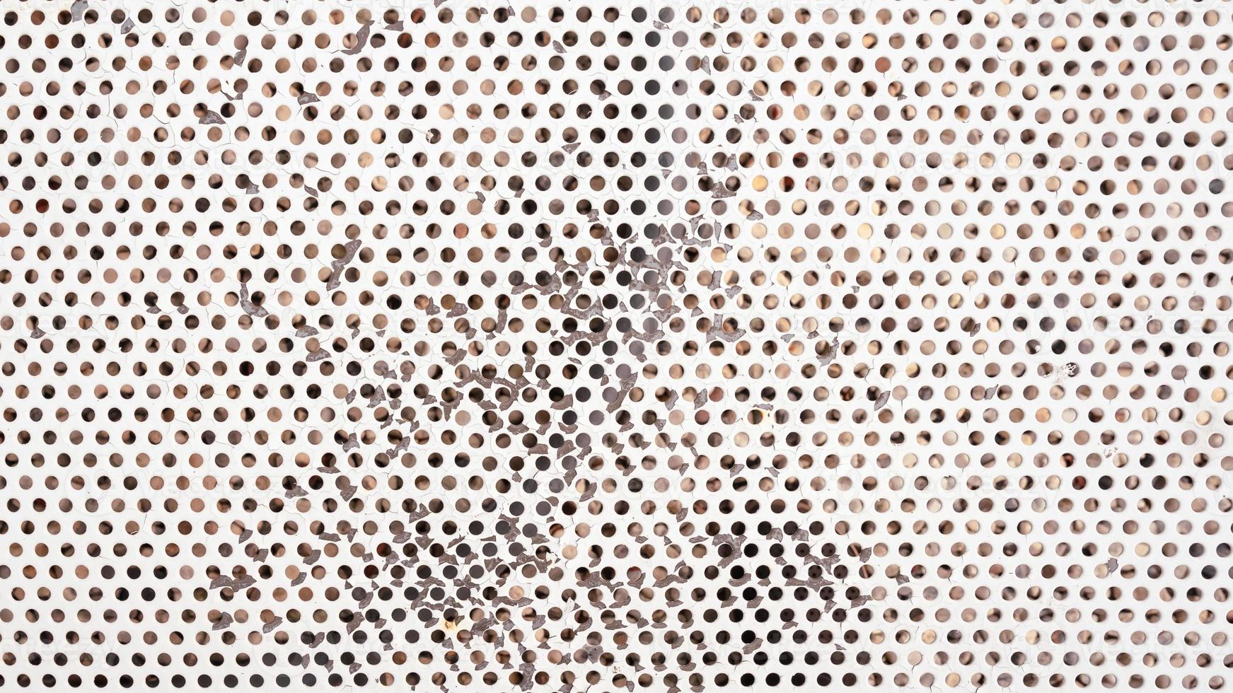 white metal grid seamless dot, Steel with black hole grilles for the background, metal grid wicker texture, Pattern of dots, circle mesh pattern background texture photo