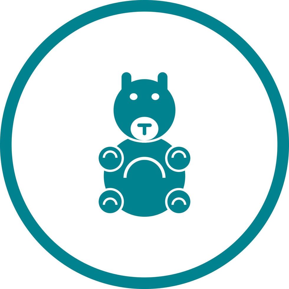 Unique Stuffed Toy Vector Glyph Icon