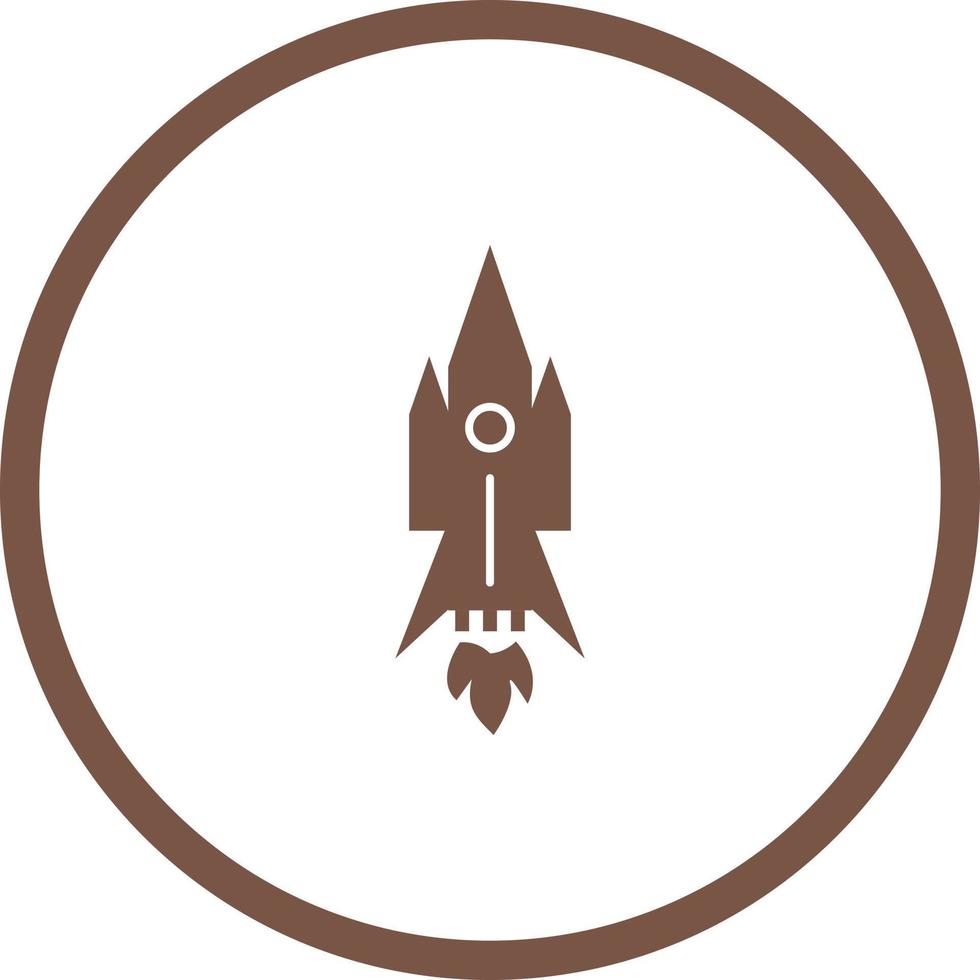 Unique Rocket II Vector Glyph Icon