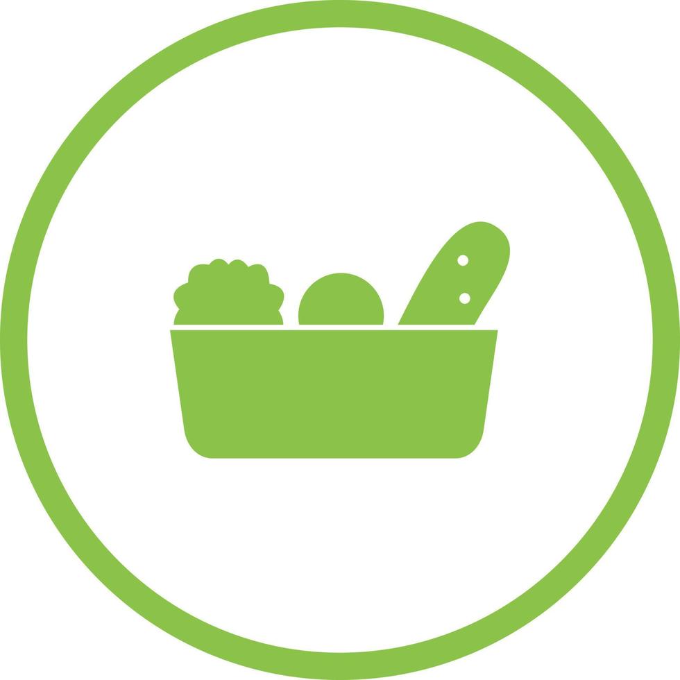 Unique Vegetable Basket Vector Glyph Icon