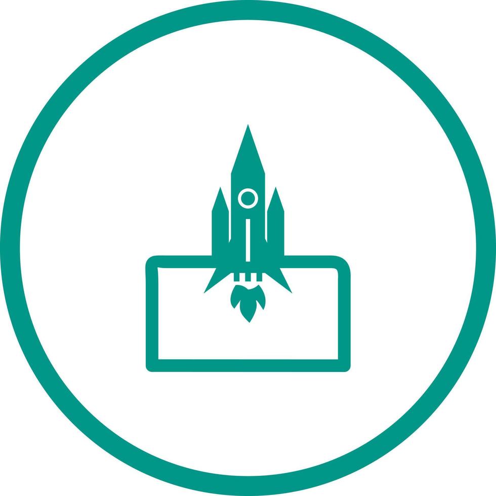 Unique Rocket Launched Vector Glyph Icon