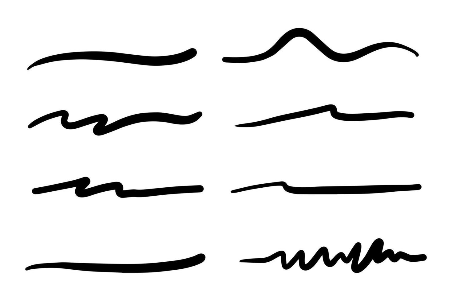 strokes, underlines, highlighter marker strokes, wave brush marks. vector