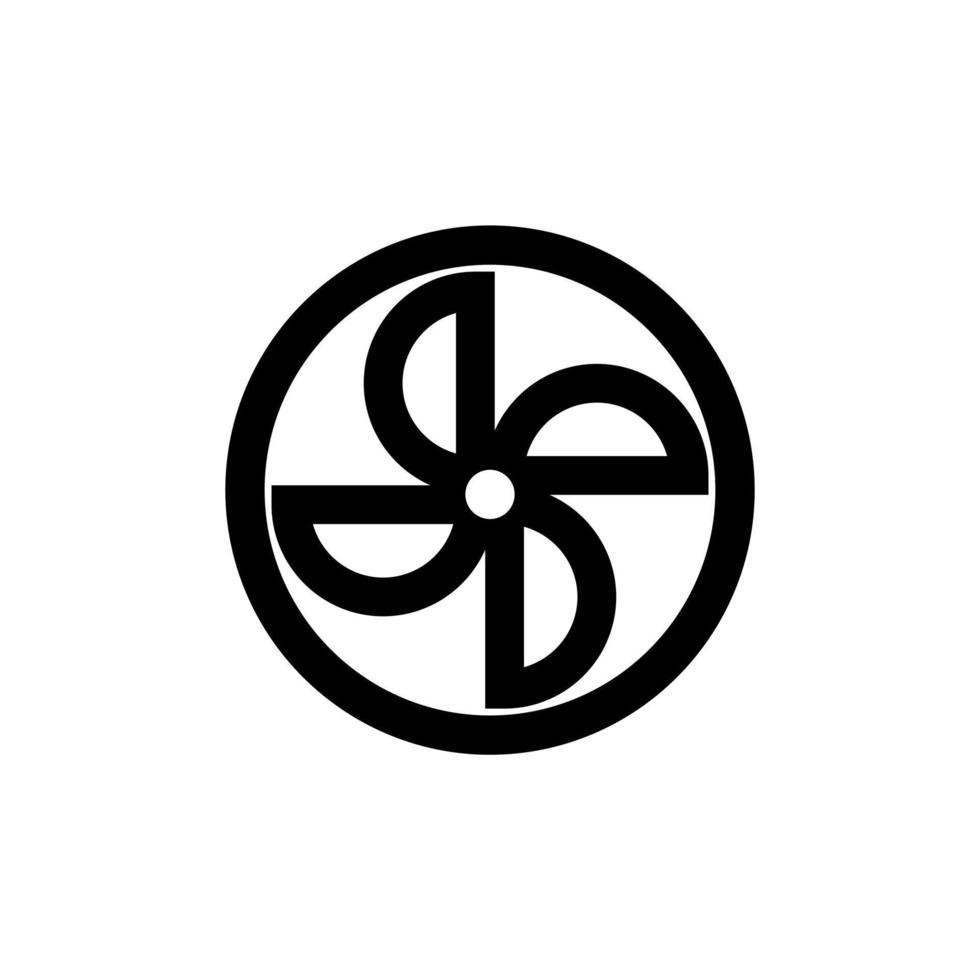 Outline icon. Propeller emblem. Isolated on white. Vector illustration