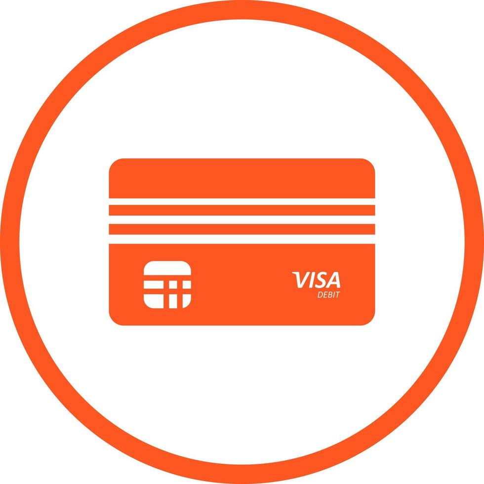 Beautiful Debit Visa Vector Glyph icon