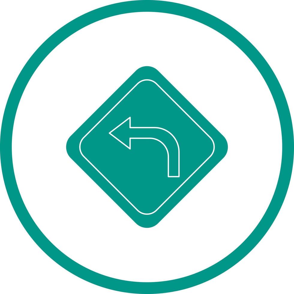 Beautiful Left turn Vector Glyph icon