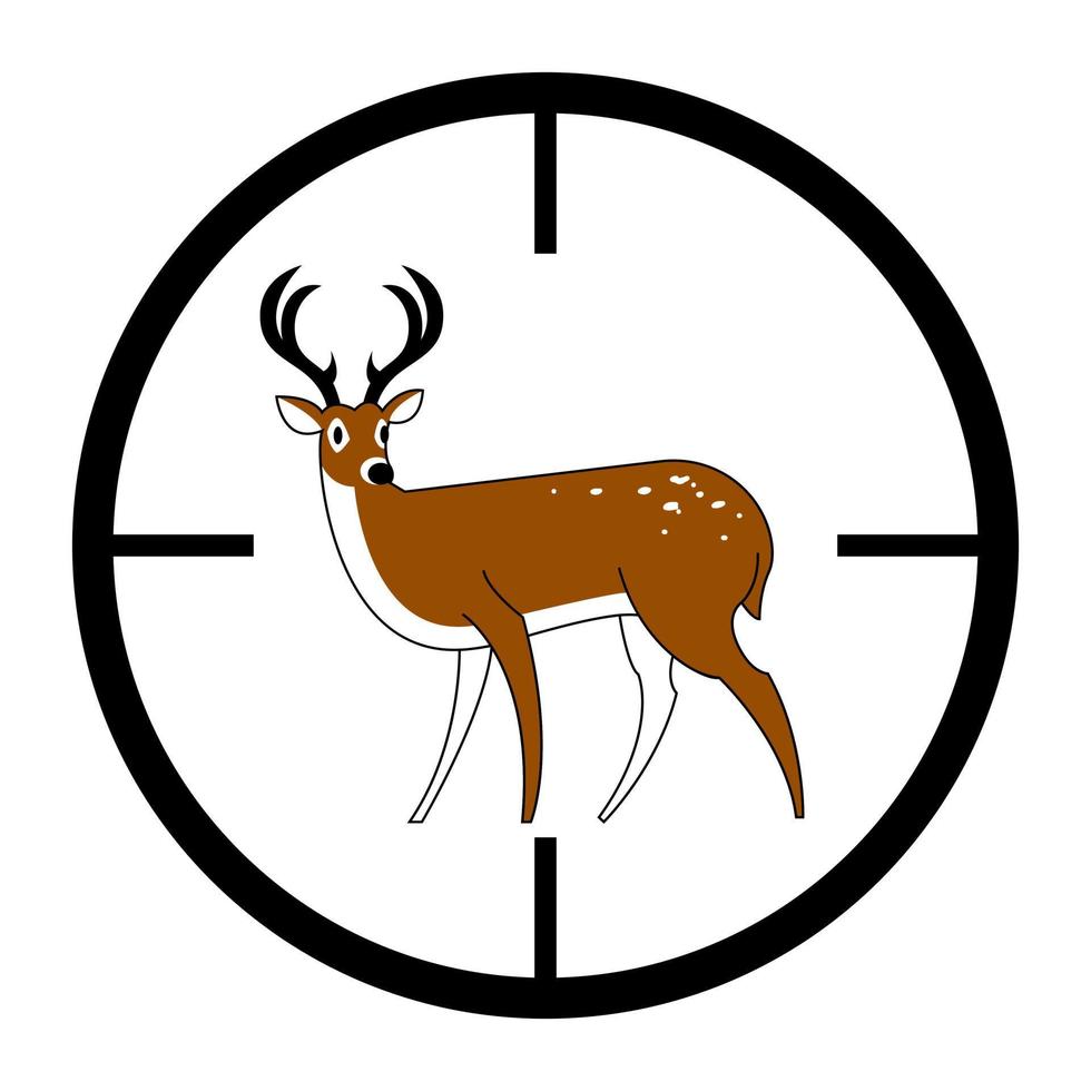 Sign of a deer in sight. Isolated on a white background. vector