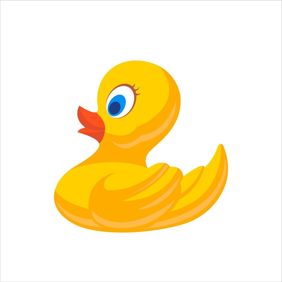 Toy For the bathroom. Yellow duck on a white background. vector