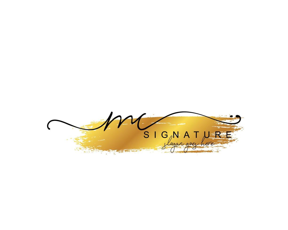 Initial MC beauty monogram and elegant logo design, handwriting logo of initial signature, wedding, fashion, floral and botanical with creative template. vector
