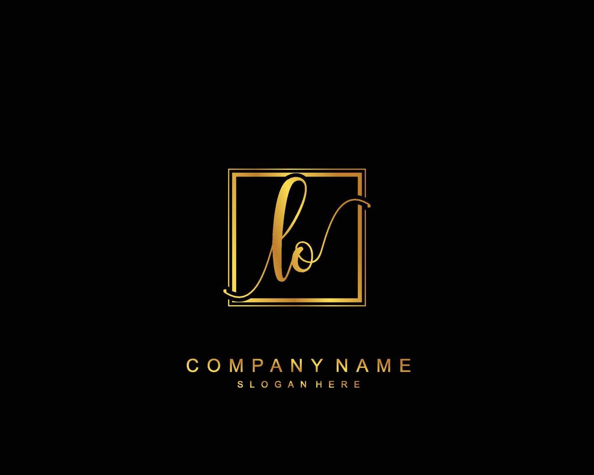 Initial LO beauty monogram and elegant logo design, handwriting logo of initial signature, wedding, fashion, floral and botanical with creative template. vector