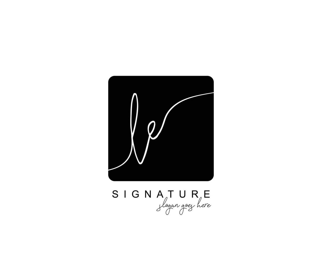 Initial LE beauty monogram and elegant logo design, handwriting logo of initial signature, wedding, fashion, floral and botanical with creative template. vector