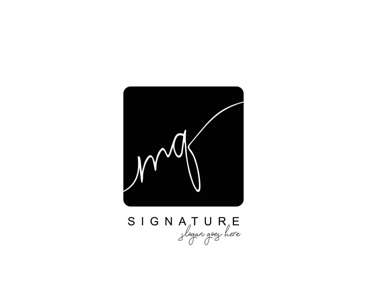 Initial MQ beauty monogram and elegant logo design, handwriting logo of initial signature, wedding, fashion, floral and botanical with creative template. vector