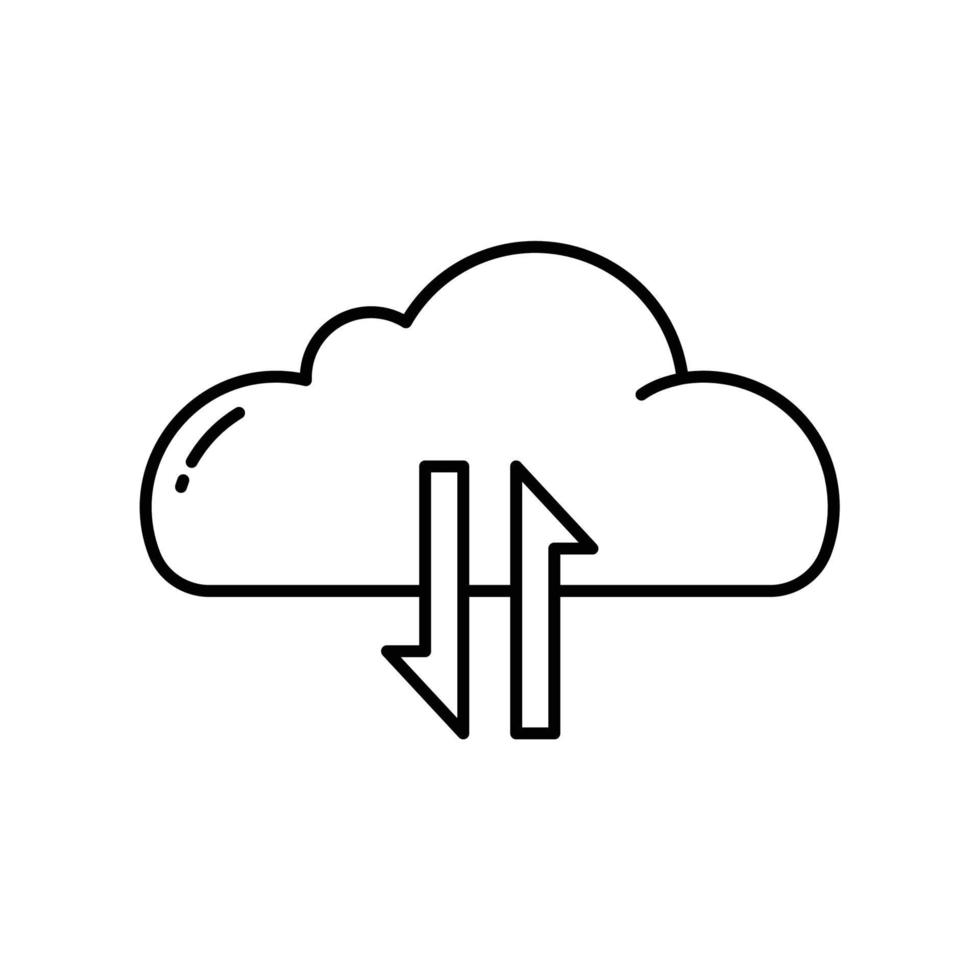 Data traffic icon on cloud computing vector