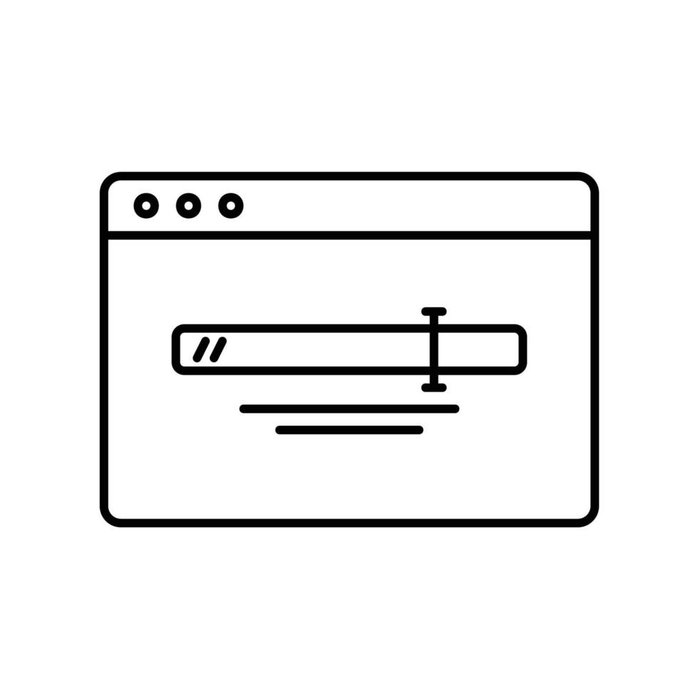 The browser page icon displays a bar for typing in a web address or url and also for a search engine vector