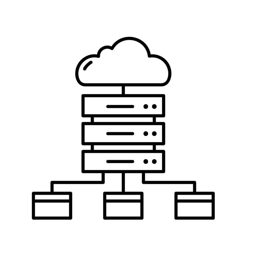 icono de base de datos de computación en la nube con red de internet vector