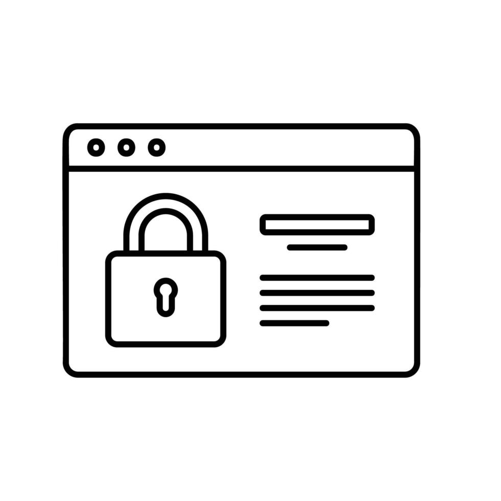 Website security icon for privacy guard with padlock and text vector