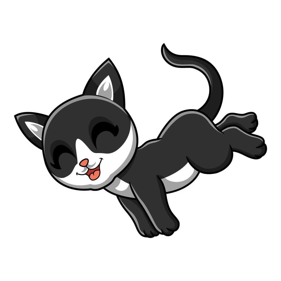 dibujos animados lindo gato de humo negro vector
