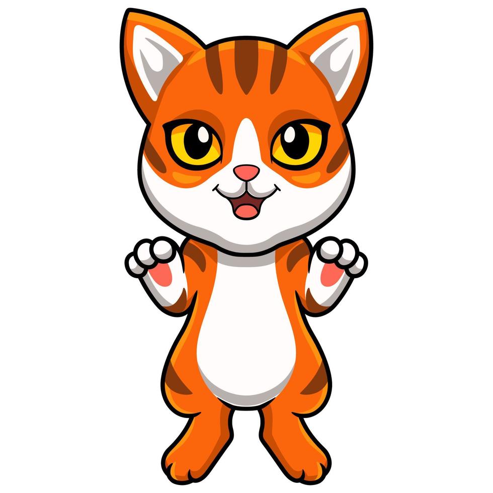 Cute orange tabby cat cartoon vector