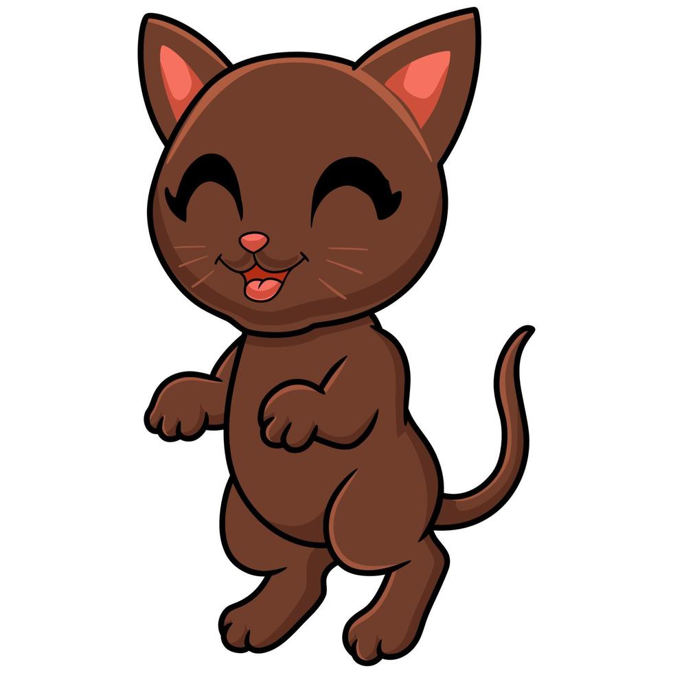 Cute havana brown cat cartoon vector